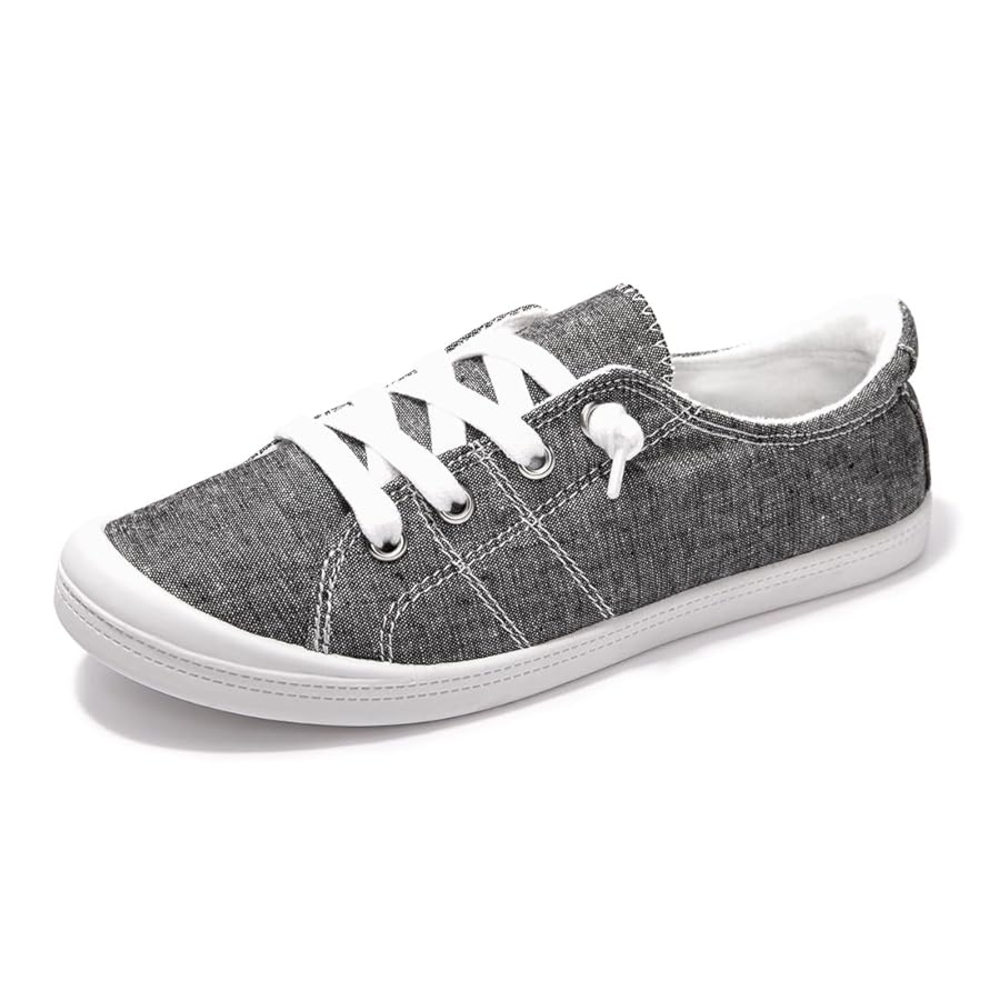 Casual Gray Lace-Up Sneakers